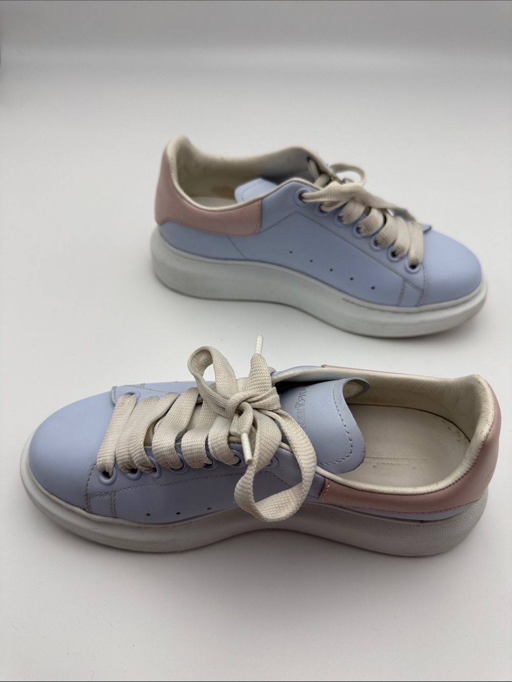 Bundle of Alexander McQueen Pastel Blue Sneakers with Pink Heel Tab and Converse - Picture 7 of 16